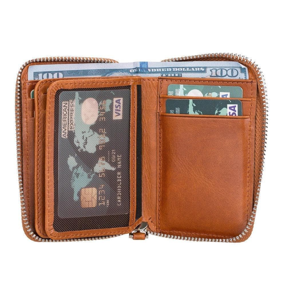 Elvis Genuine Leather Zipper Wallet Bouletta