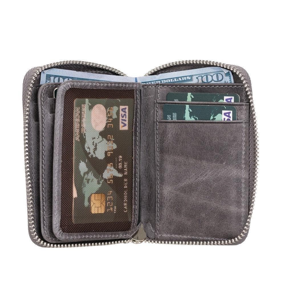 Elvis Genuine Leather Zipper Wallet Bouletta