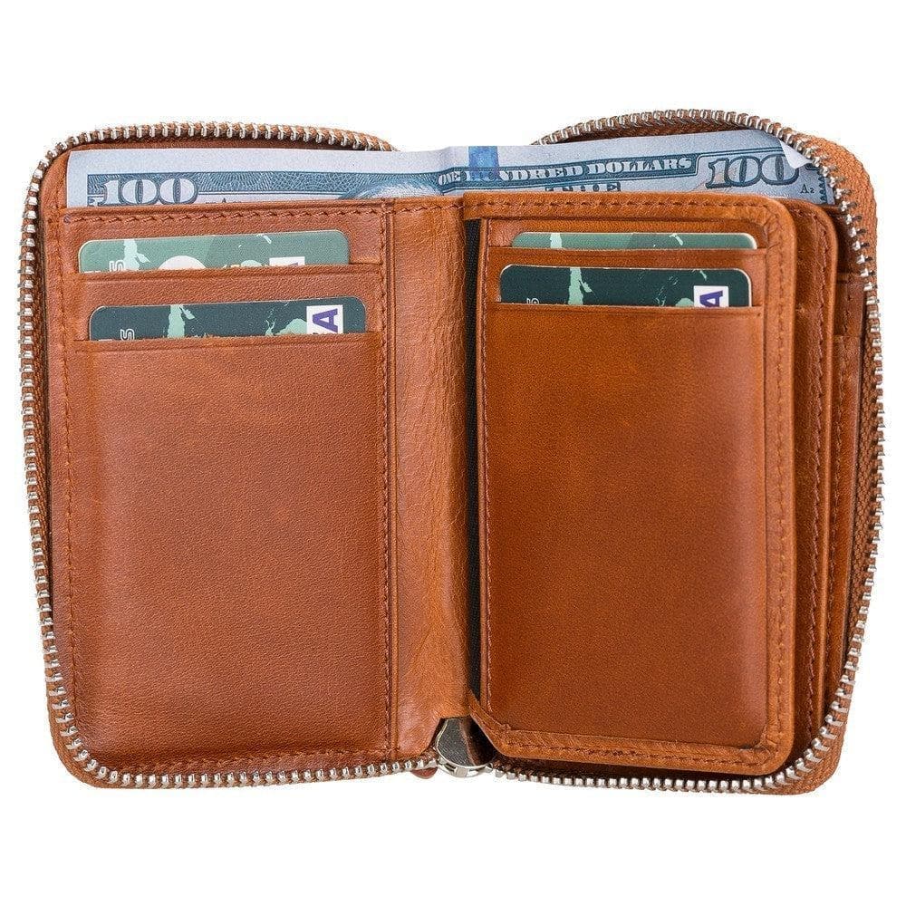 Elvis Genuine Leather Zipper Wallet Bouletta