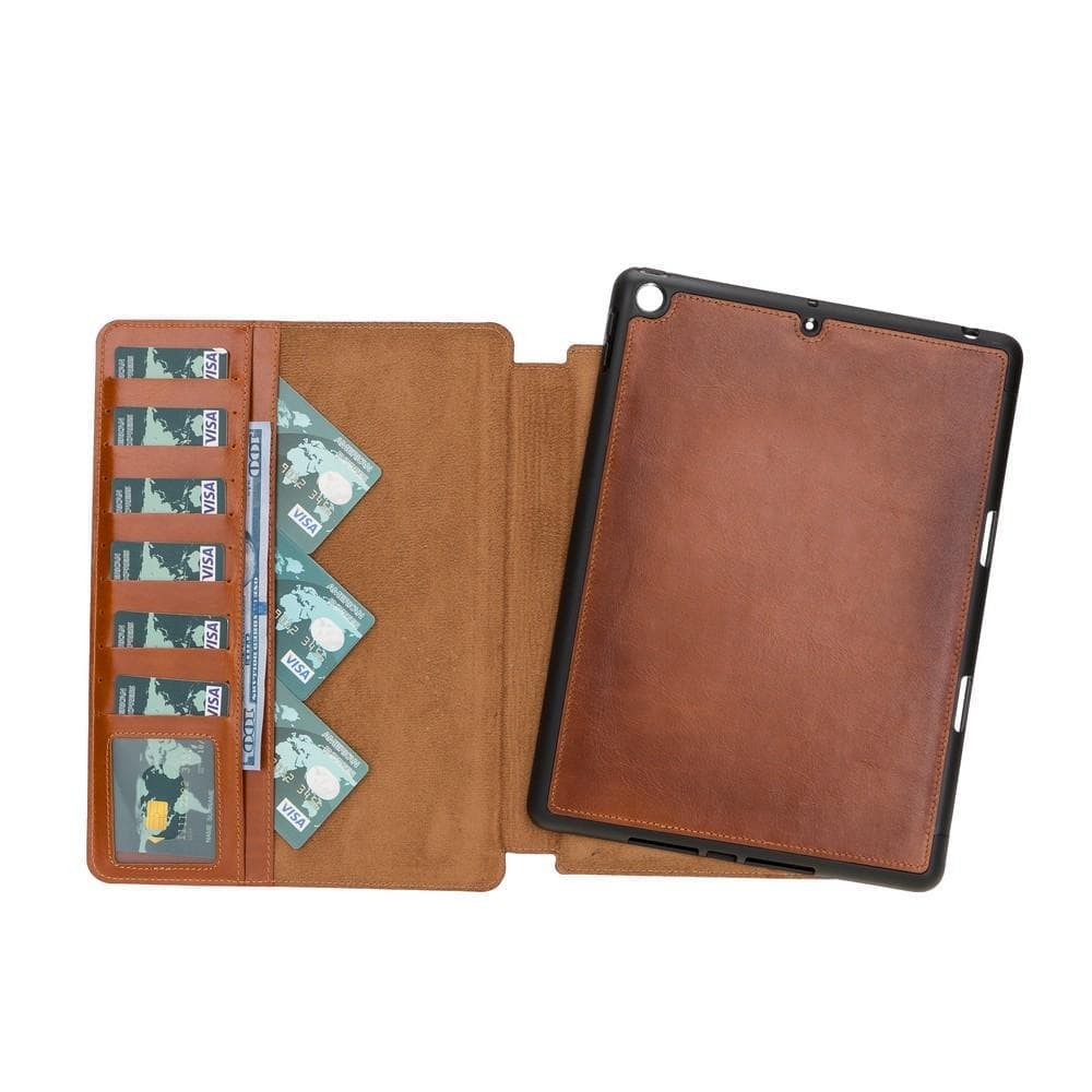 Eto iPad 10.2" Leather Wallet Case Tan Bouletta