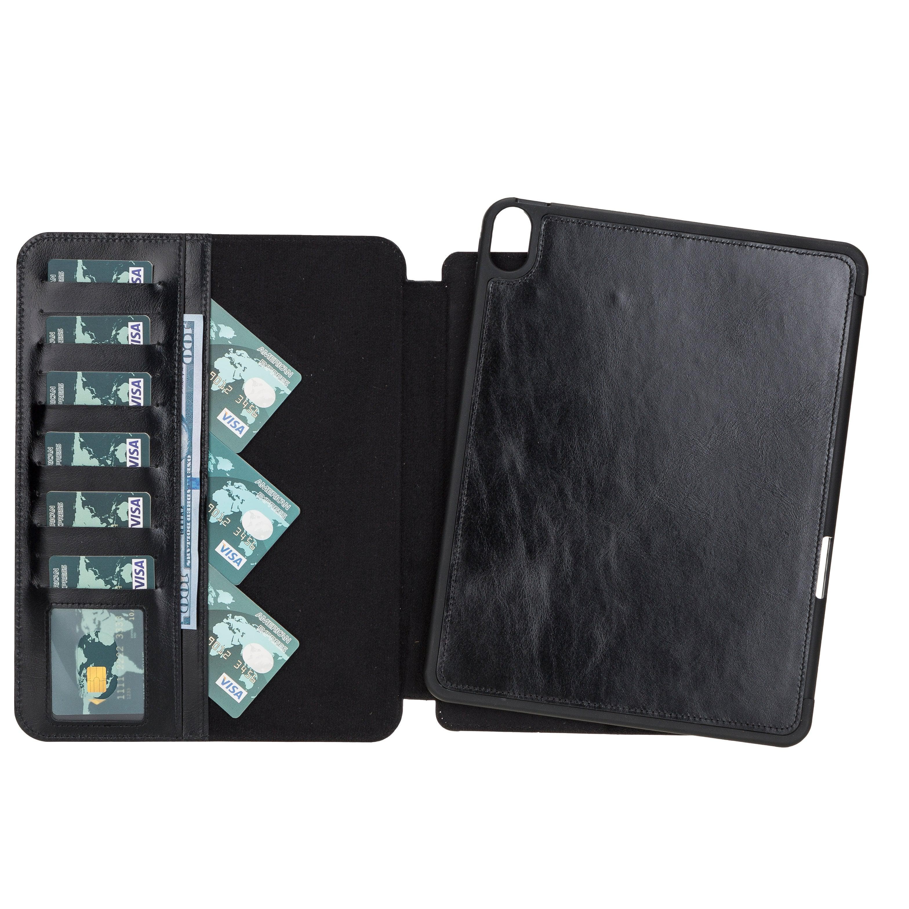 Eto iPad Series Leather Wallet Case iPad Air 10.9" 2020 4th Gen / RUSTIC BLACK Bouletta