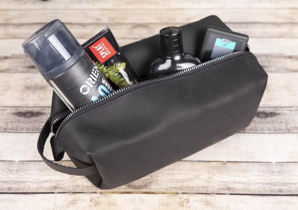 Eve Leather Dopp Kit Dark Gray Bouletta