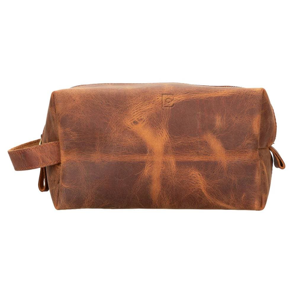 Eve Leather Dopp Kit, Medium Saddle Brown Bouletta