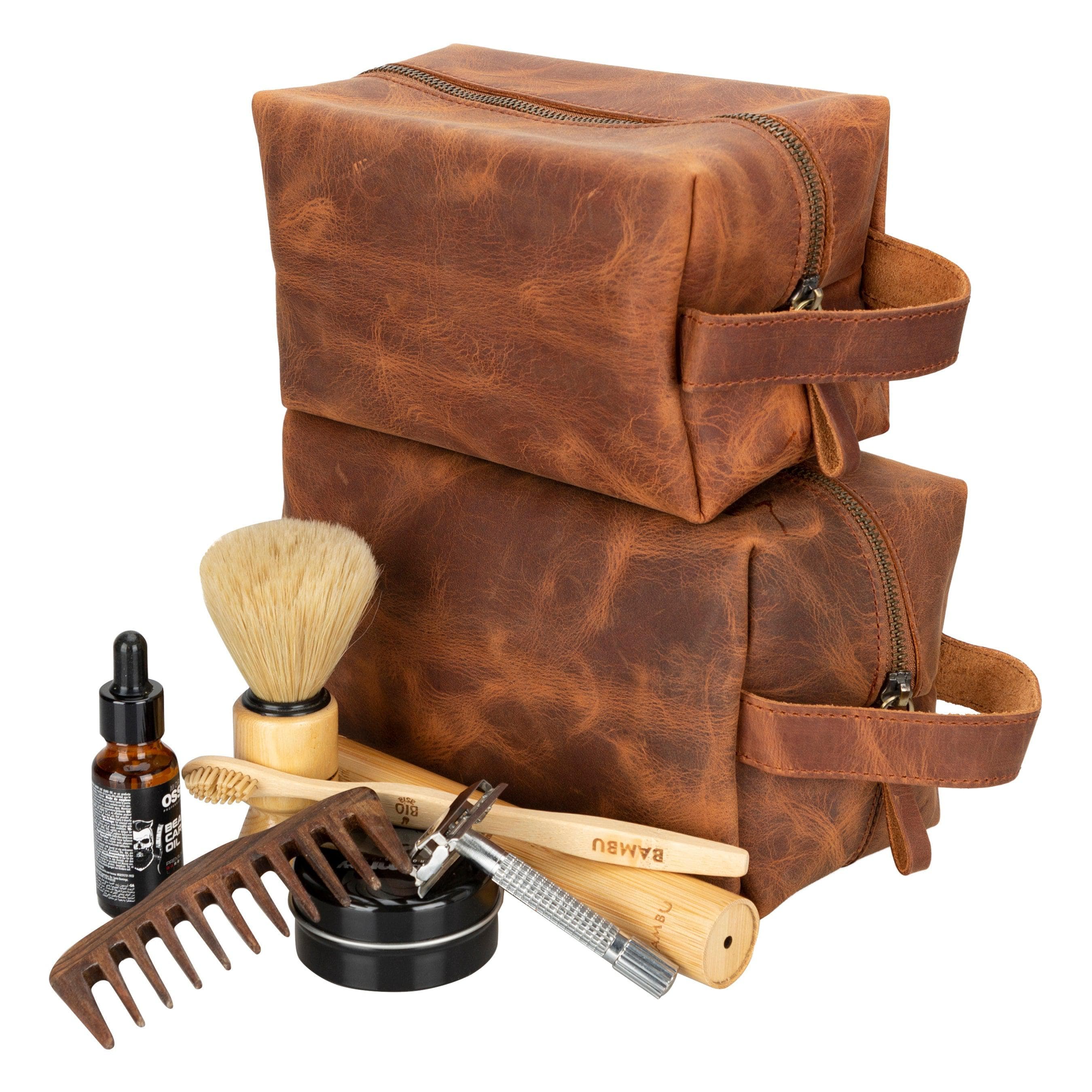 Eve Leather Dopp Kit, X Large Terracotta Bouletta