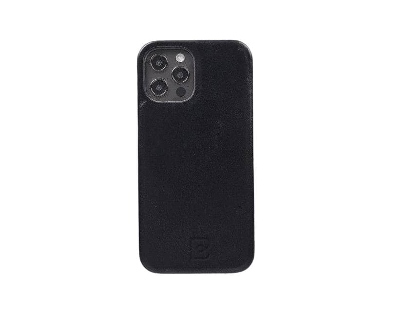 F360 iPhone 12 Series Full Genuine Leather Cover / F360 iPhone 12 / iPhone 12 Pro / Black Bouletta