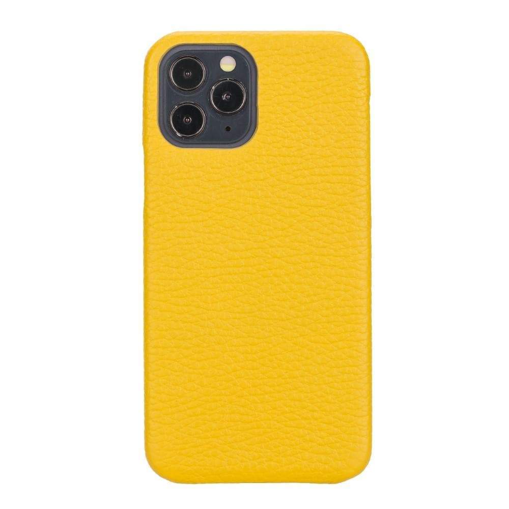 F360 iPhone 12 Series Full Genuine Leather Cover / F360 I Phone 12 / I Phone 12 Pro / Yellow Bouletta