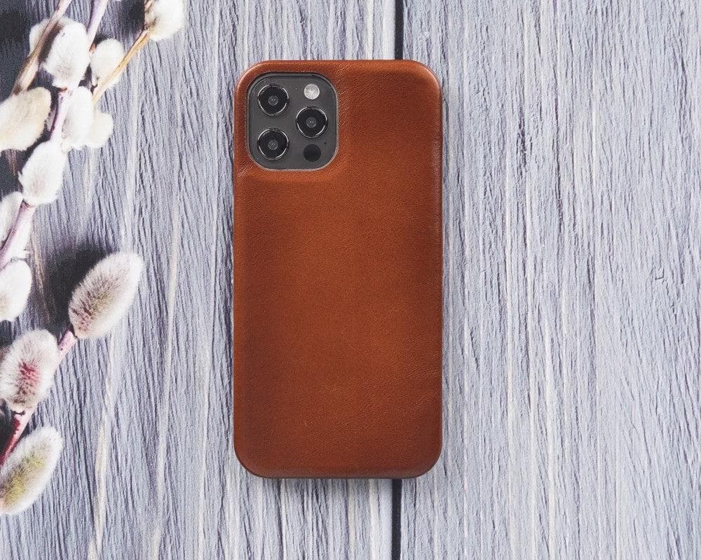 F360 iPhone 12 Series Full Genuine Leather Cover / F360 I Phone 12 / I Phone 12 Pro / Tan Bouletta