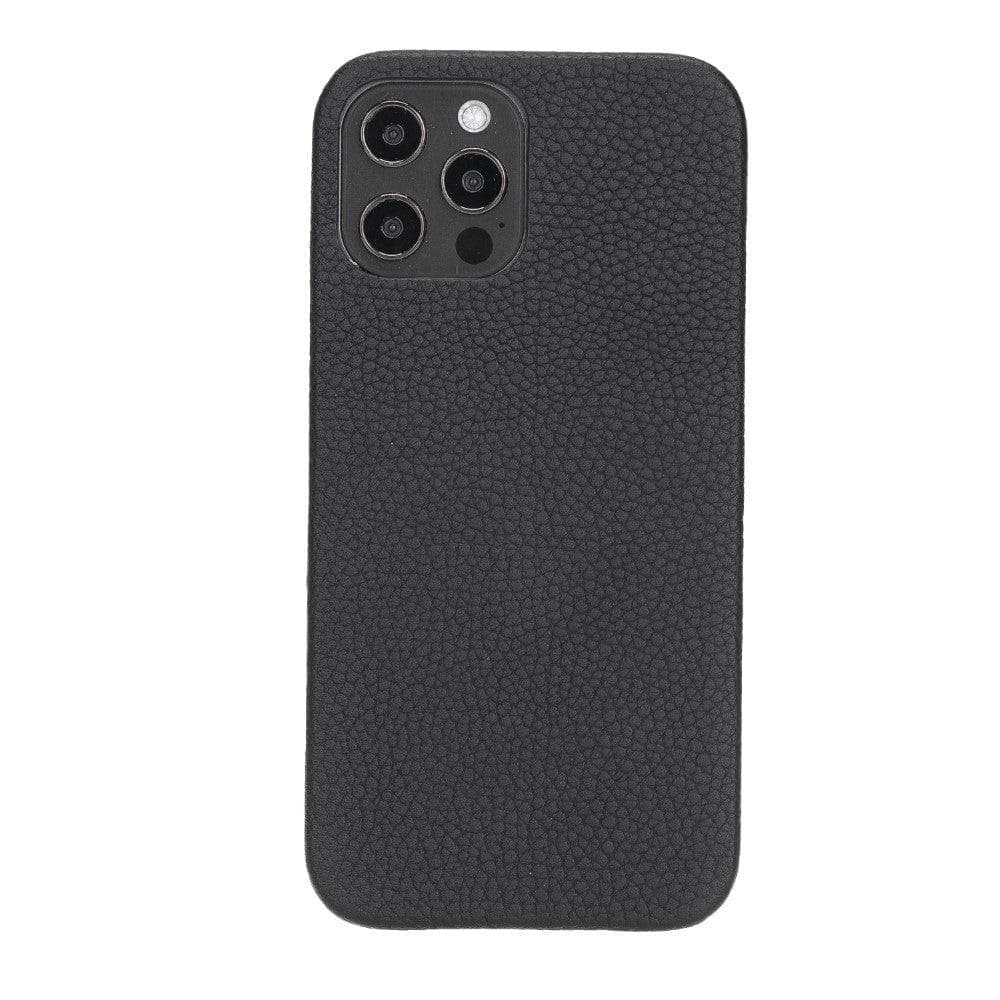 F360 iPhone 12 Series Full Genuine Leather Cover / F360 I Phone 12 Pro Max 6.7 / Pebble Black Bouletta