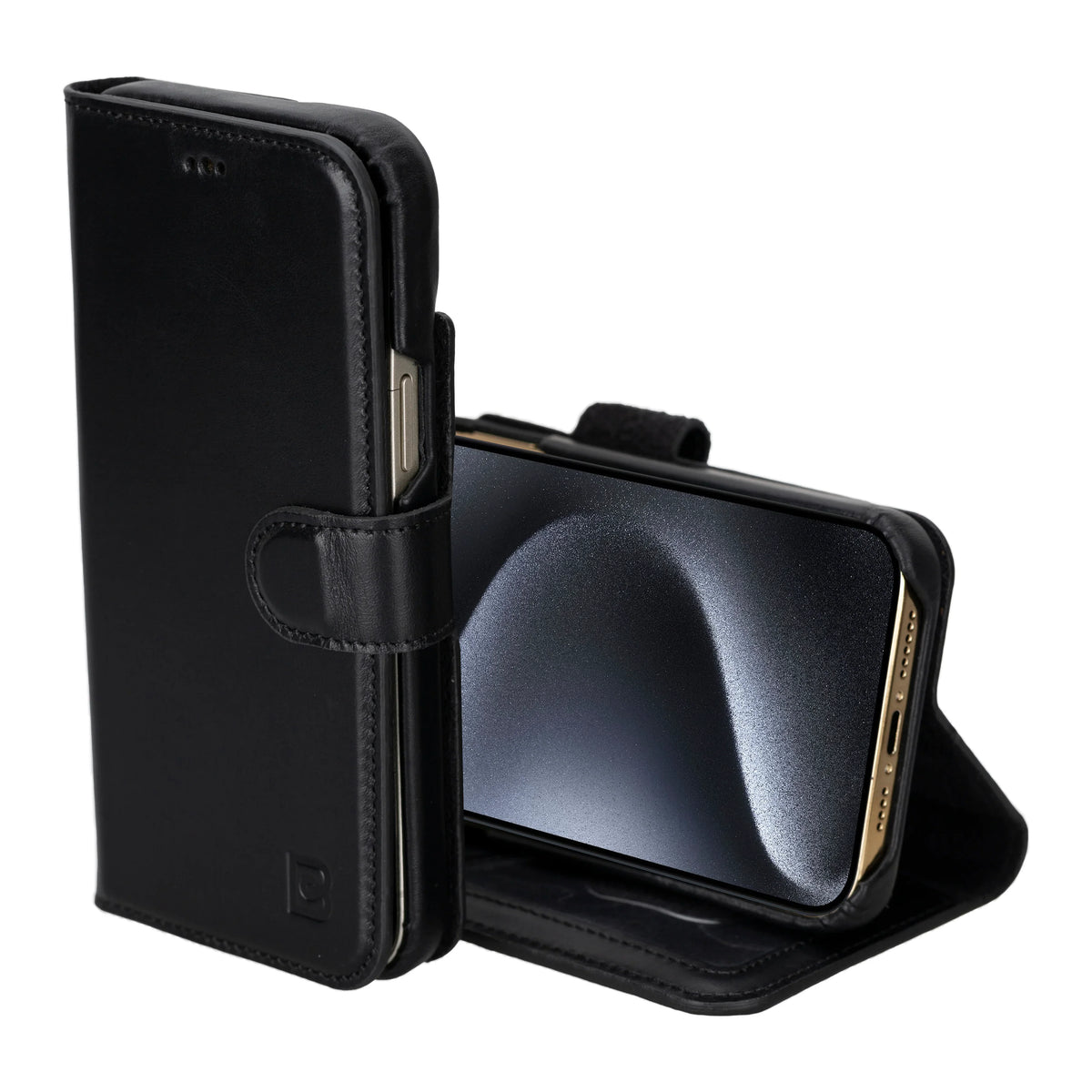 F360 Magic Leather I Phone 16 Pro Max Detachable Wallet Case Black Bouletta
