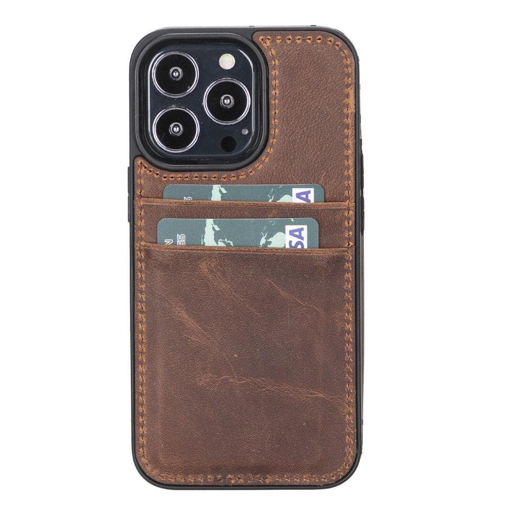 Flex Cover Card Holder iPhone 13 Series Leather Back Cover / FXC CCP I Phone 13 6.1" / Saddle Brown Bouletta