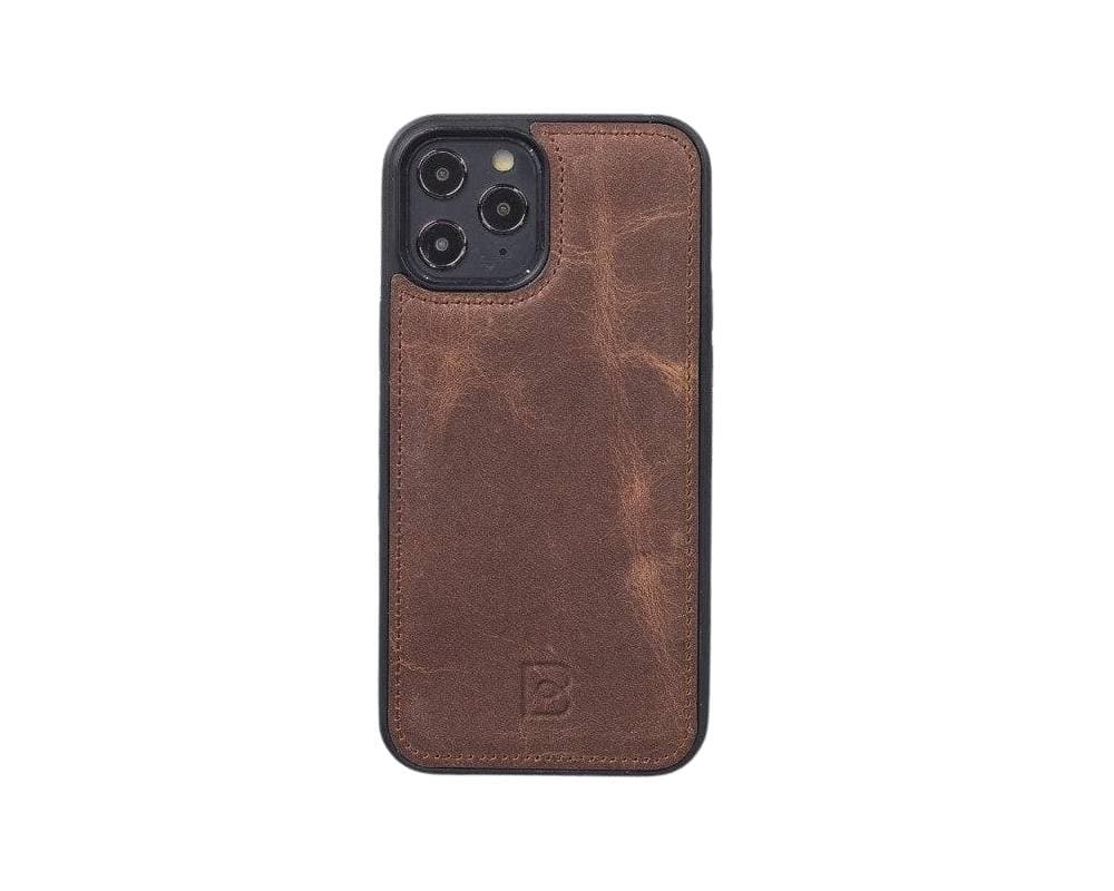 Flex Cover iPhone 12 Series Leather Back Cover iPhone 12 / iPhone 12 Pro / Saddle Brown Bouletta