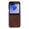 Flex Samsung Z Flip 6 Leather Back Cover Case Antic Brown Bouletta