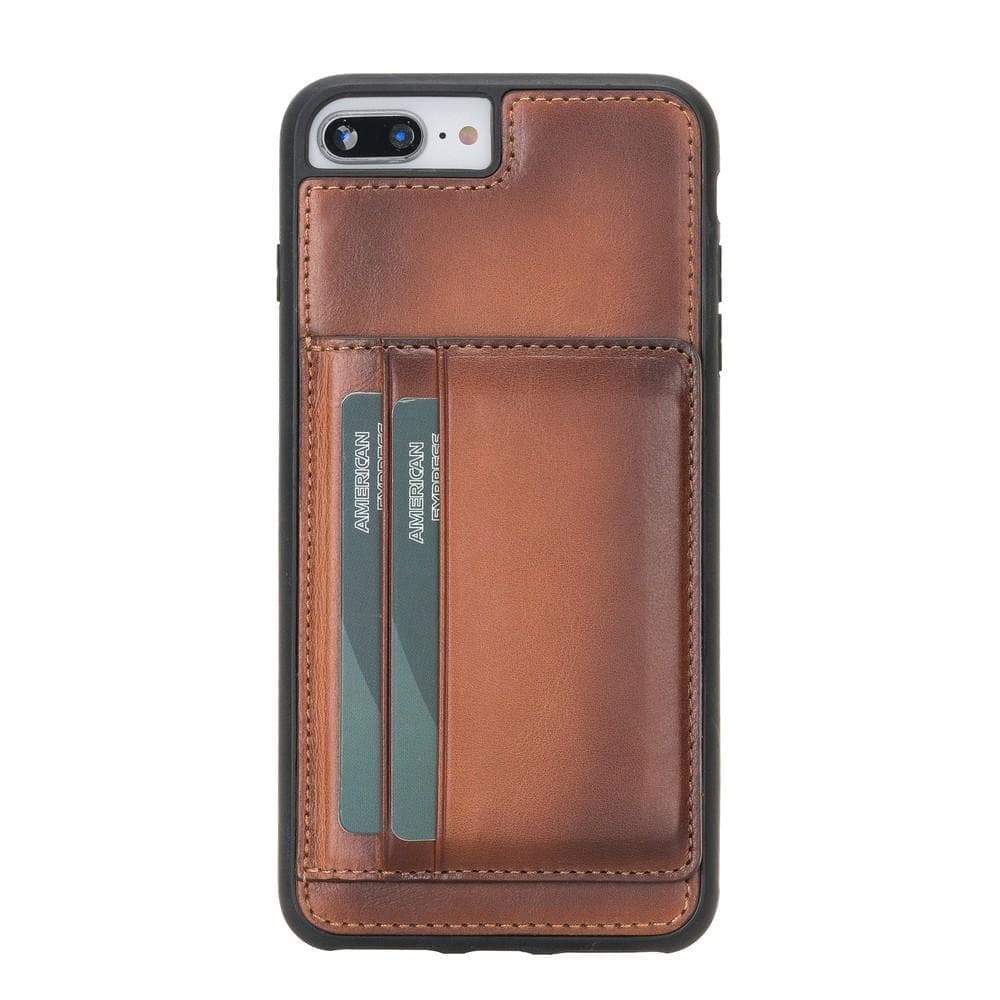 Flex Stand iPhone 7 Plus and 8 Plus  Genuine Leather Case - FXS Burnished Rustic Tan Bouletta