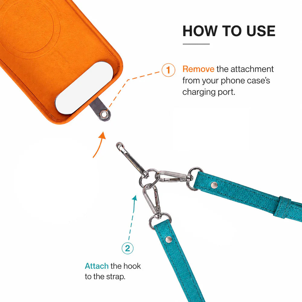 FlexGo Leather Phone Strap & Wallet Set – Clip-On Flex Bouletta
