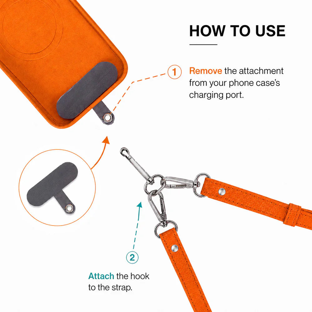 FlexGo Leather Phone Strap & Wallet Set – Clip-On Flex Bouletta