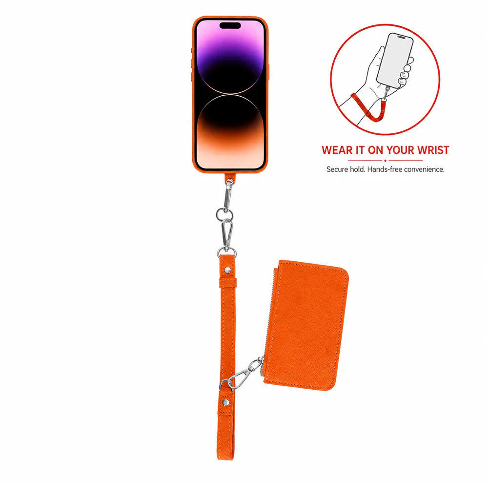 FlexGo Leather Phone Strap & Wallet Set – Clip-On Flex Bouletta
