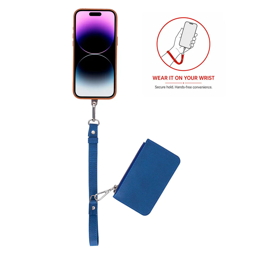 FlexGo Leather Phone Strap & Wallet Set – Clip-On Flex Bouletta