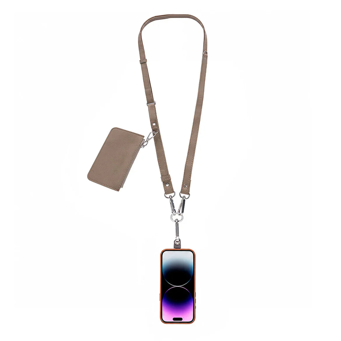 FlexGo Leather Phone Strap & Wallet Set – Clip-On Flex Bouletta