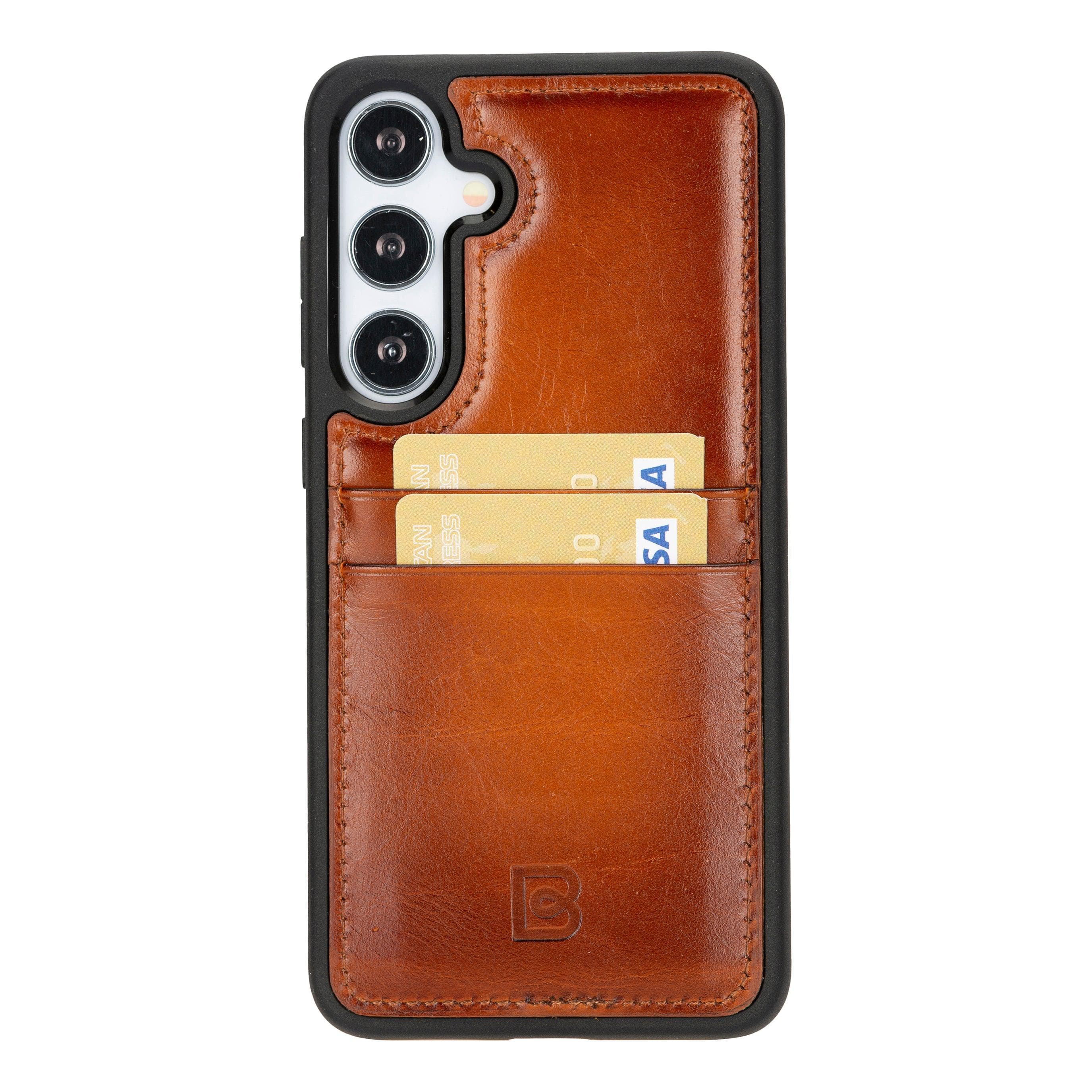 Flexible Leather Back Cover with CardHolder for Samsung Galaxy S24 Series Bouletta