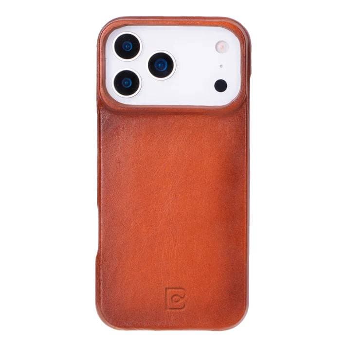 Full Leather Coating Back Cover iPhone 17 Pro Case Tan Bouletta