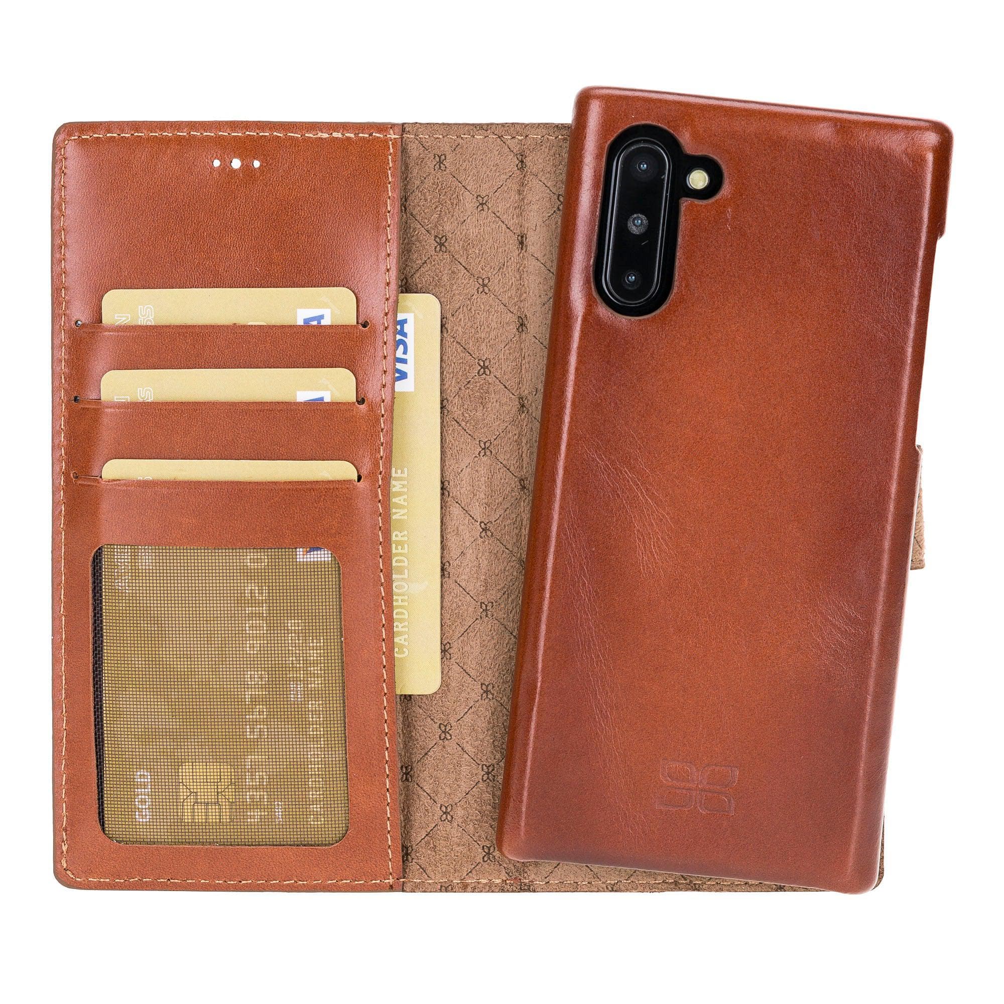 Full Leather Coating Detachable Wallet Case for Samsung Note 10 Series Note 10 / Tan / Leather Bouletta LTD