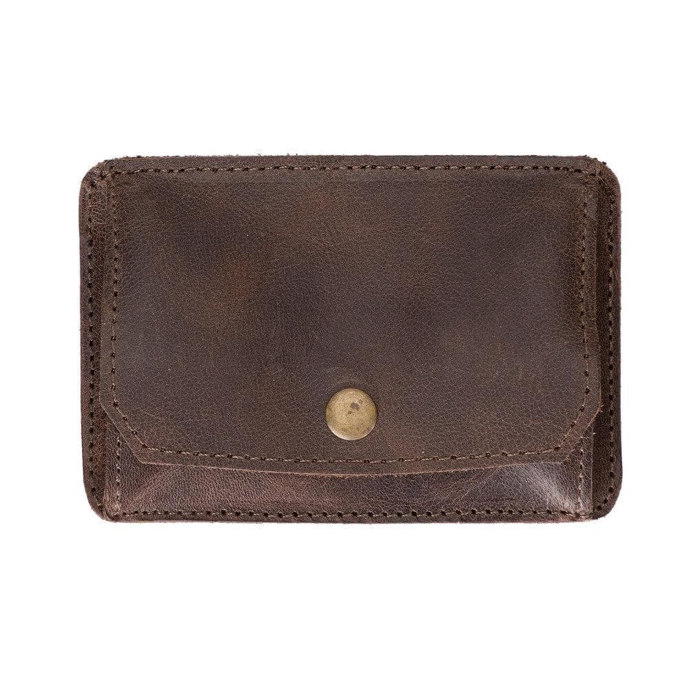 Functional Genuine Leather Coin Holder Antic Brown Bouletta