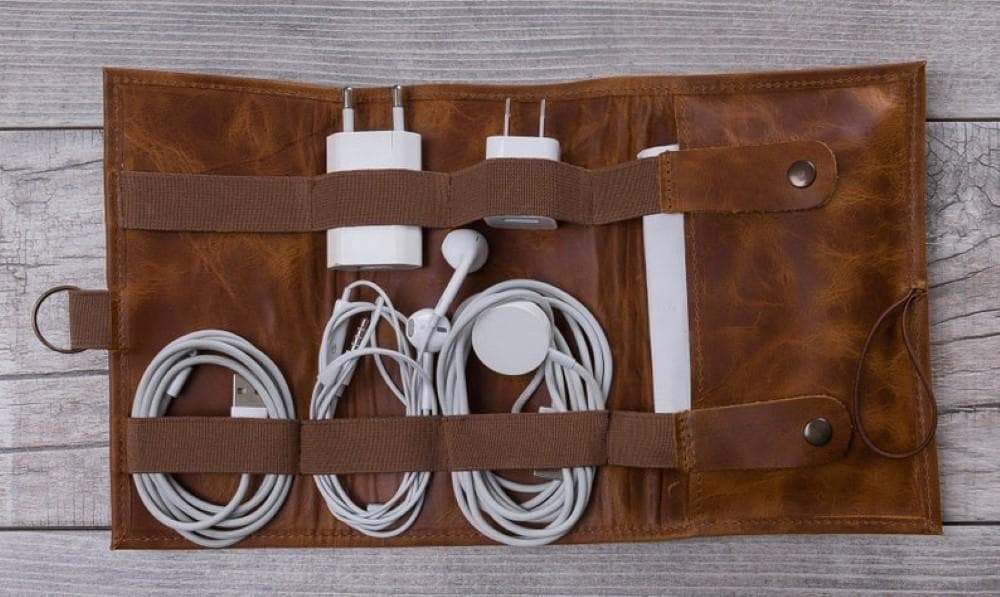 Genuine Leather Cable Organizer Bouletta