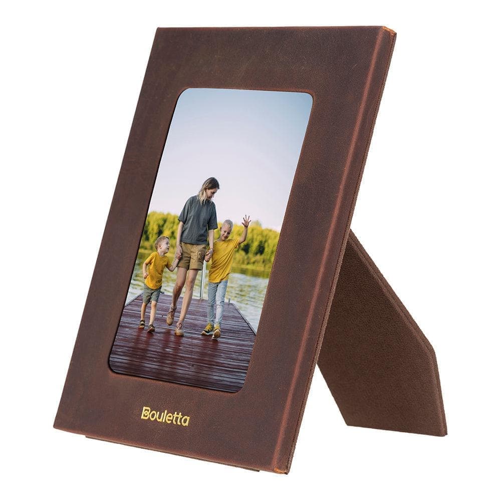 Genuine Leather Photo Frame Antic Brown Bouletta