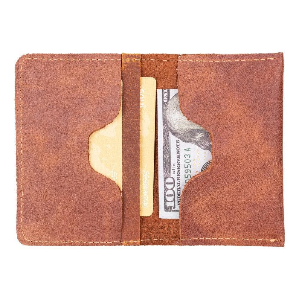 Giorno Geniune Leather Card Holder Antic Brown Bouletta