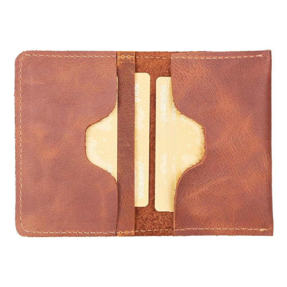 Giorno Geniune Leather Card Holder Antic Brown Bouletta