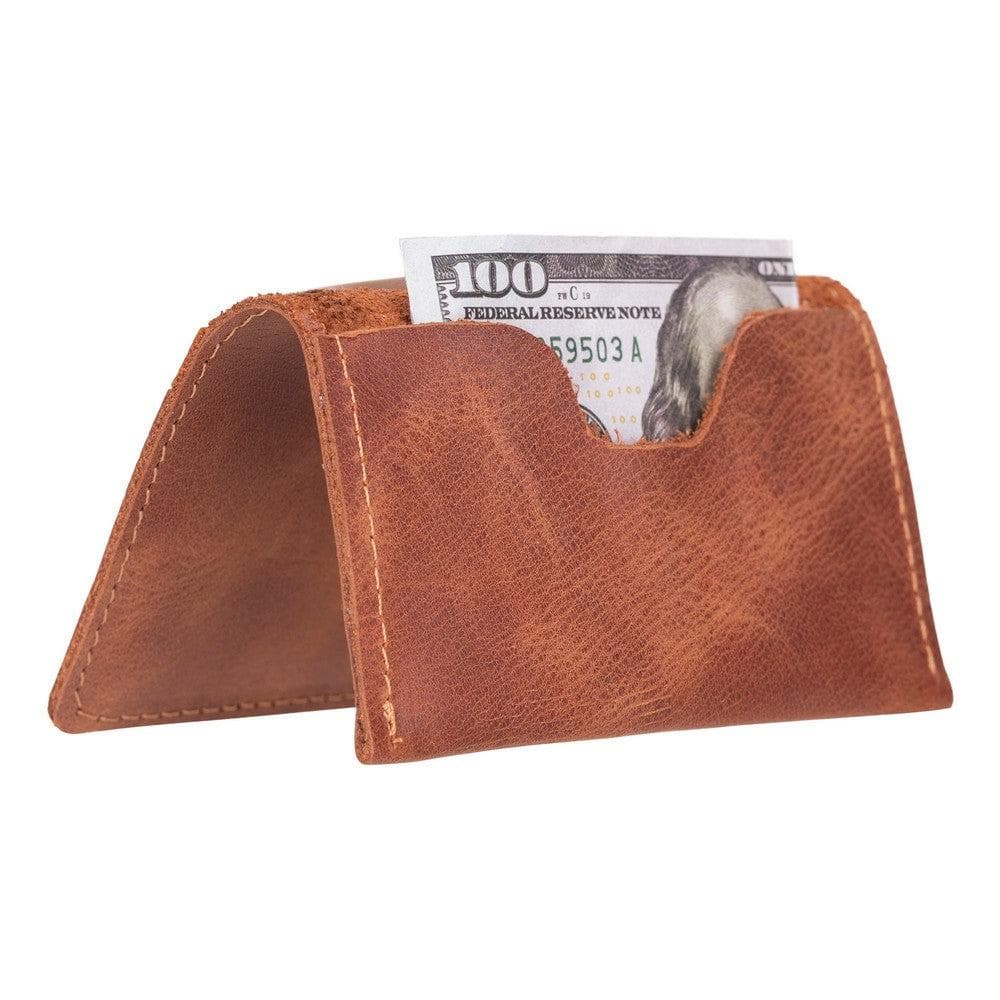 Giorno Geniune Leather Card Holder Antic Brown Bouletta