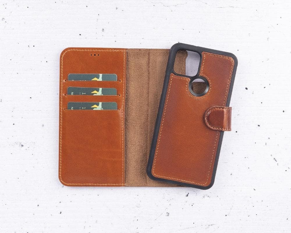 Google Pixel 6 and Pixel 5 Series Detachable Magnetic Wallet Leather Case Google Pixel 5 / Tan Bouletta