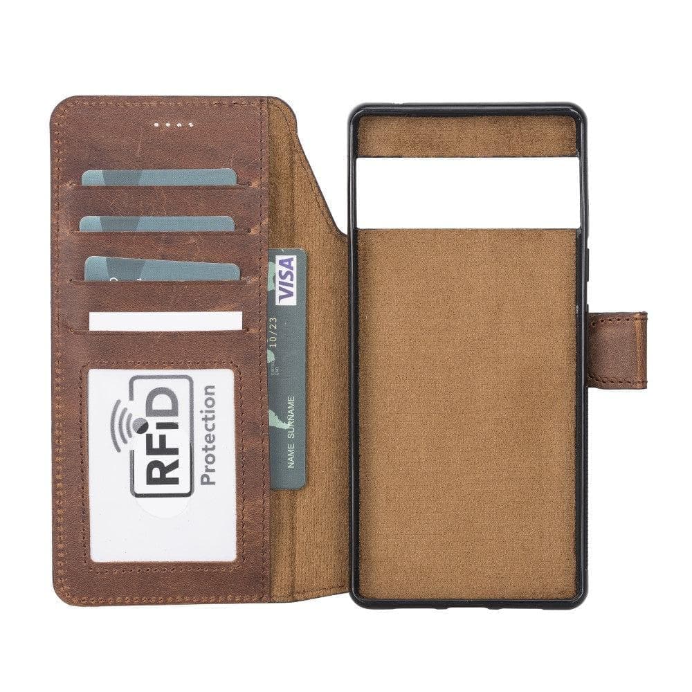 Google Pixel 6 and Pixel 5 Series Detachable Magnetic Wallet Leather Case Bouletta