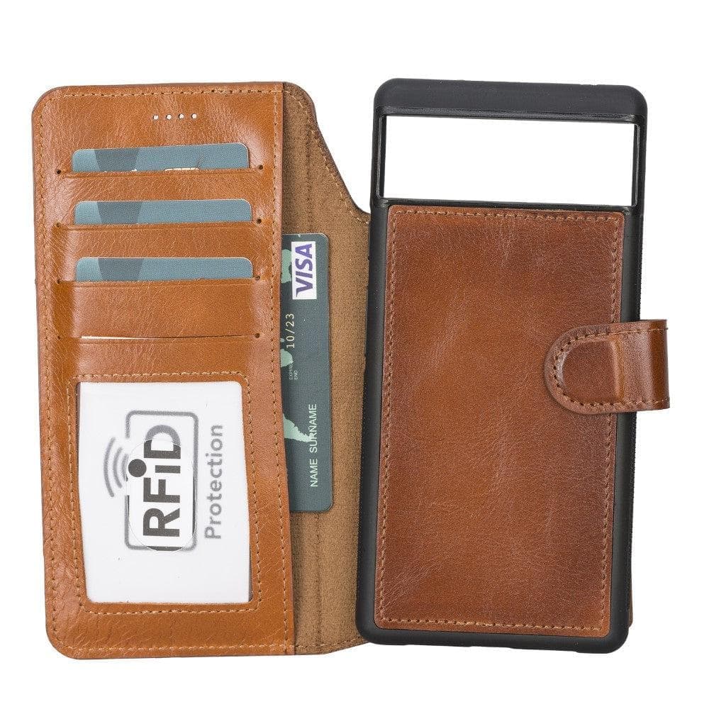 Google Pixel 6 and Pixel 5 Series Detachable Magnetic Wallet Leather Case Google Pixel 6 / Tan Bouletta