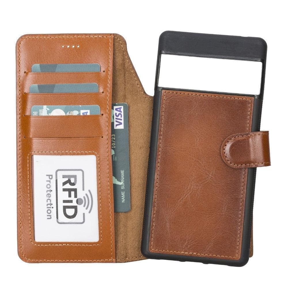Google Pixel 6 and Pixel 5 Series Detachable Magnetic Wallet Leather Case Google Pixel 6 Pro / Tan Bouletta
