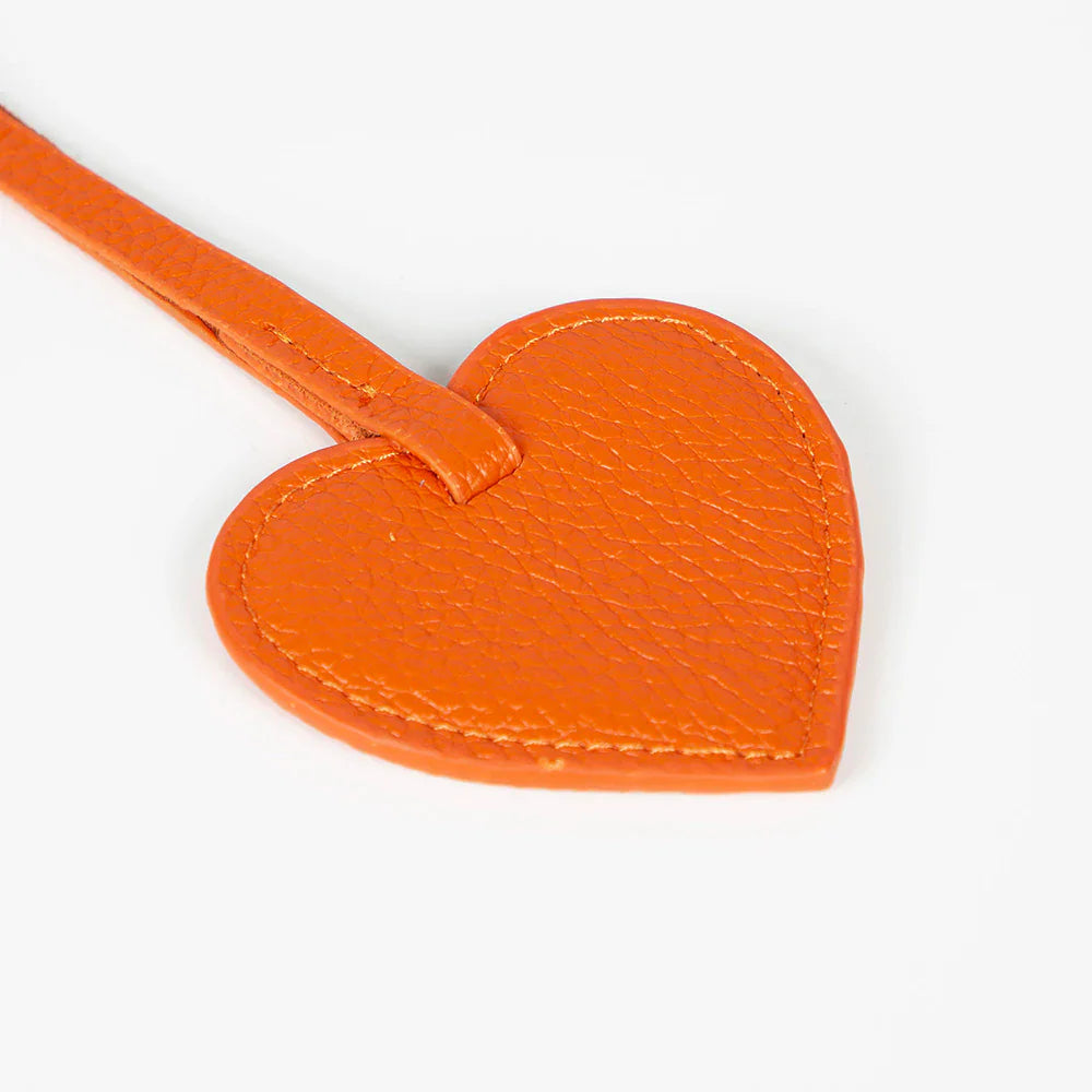 Heart Leather Bag Charm Coral Bouletta