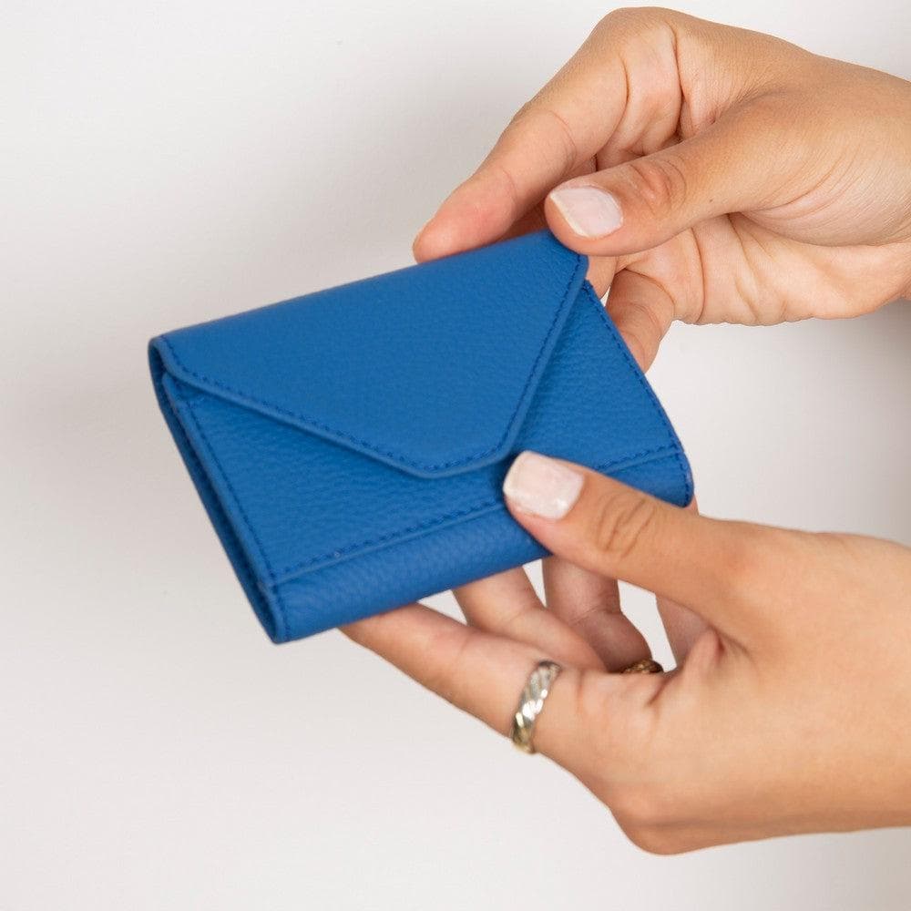 Interno Leather Card Holder Cerulean Bouletta