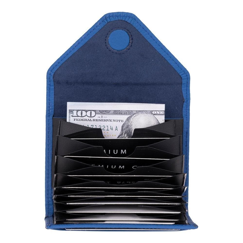 Interno Leather Card Holder Cerulean Bouletta