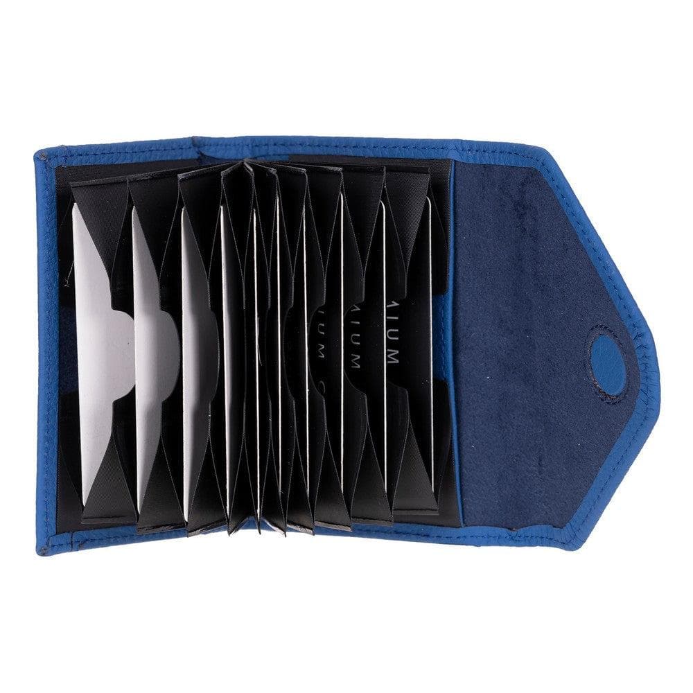 Interno Leather Card Holder Cerulean Bouletta
