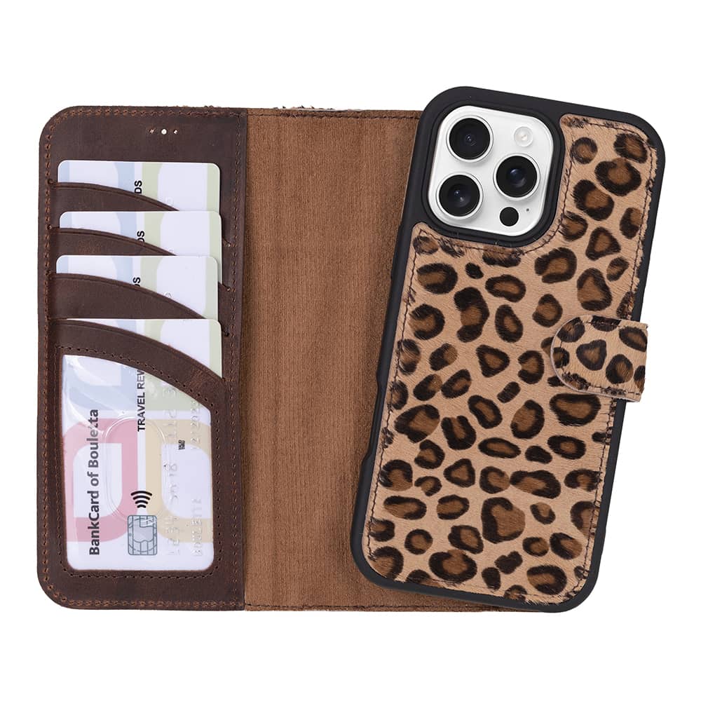 Leather iPhone 16 Pro Max Detachable Wallet Case