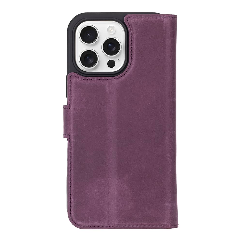 Leather iPhone 16 Pro Detachable Wallet Case