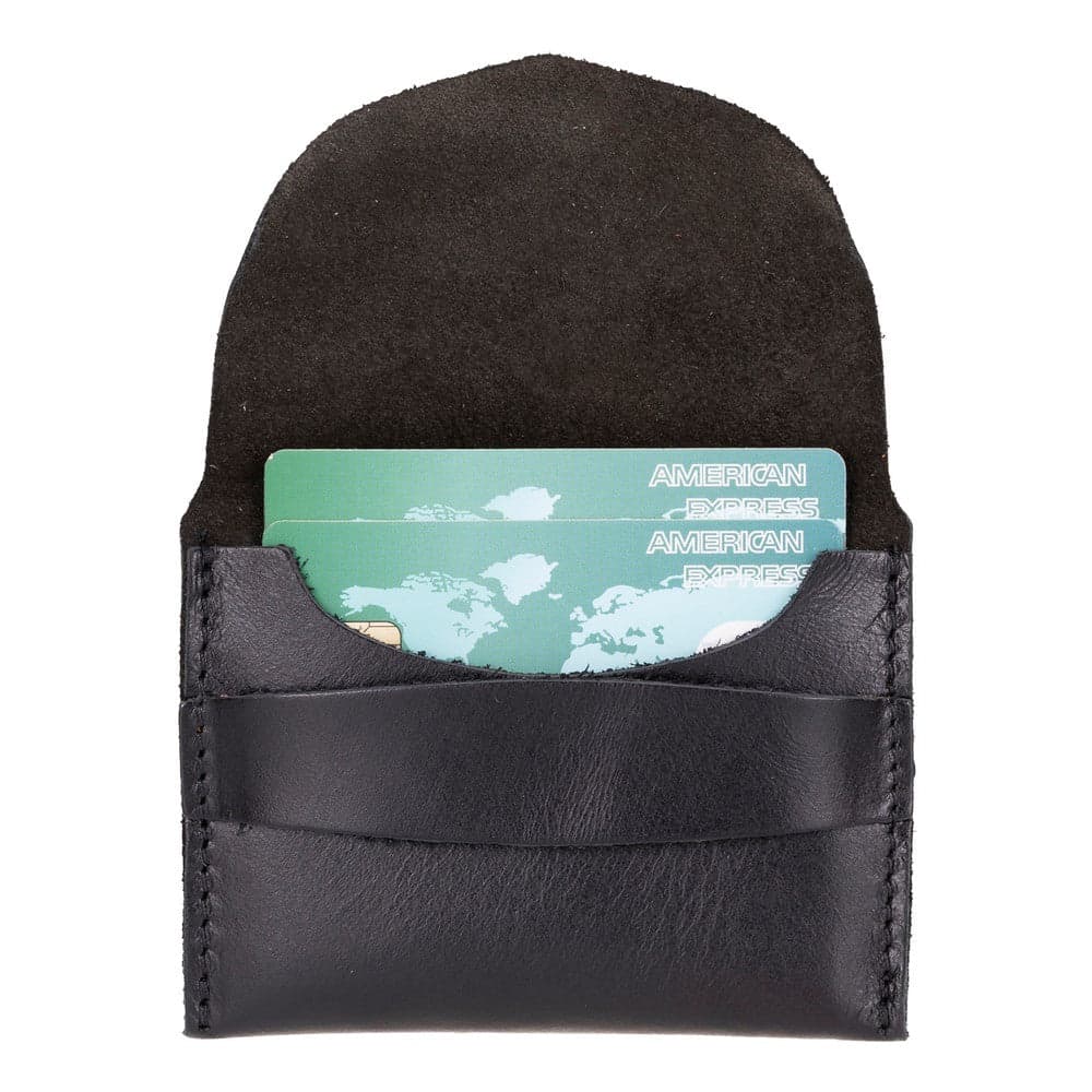 Kyoto Leather Card Holder Black Bouletta
