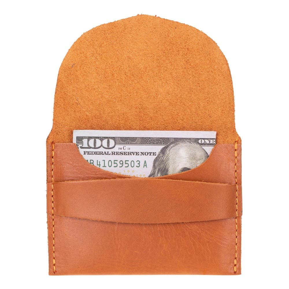 Kyoto Leather Card Holder Tan Bouletta