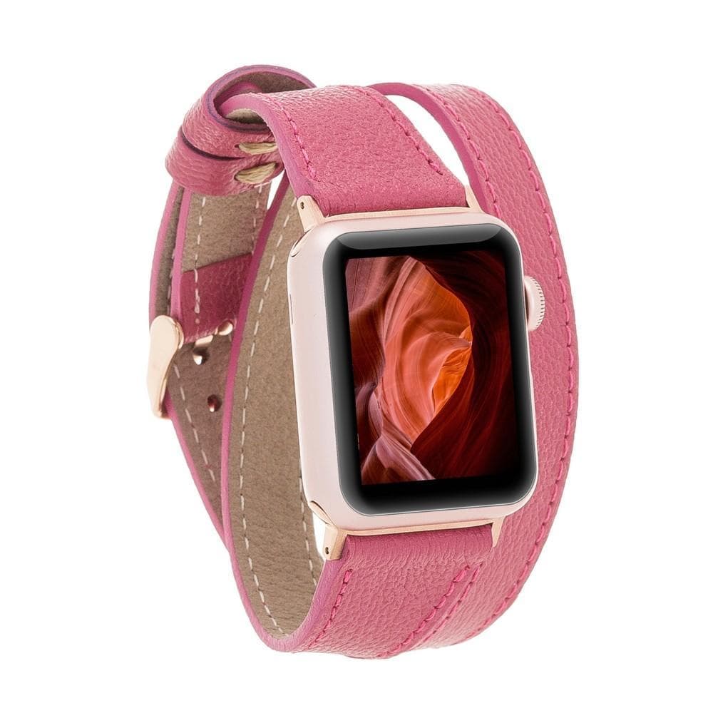 Lancaster Double Tour Classic Apple Watch Leather Straps CP04 Fuşya / Leather Bouletta
