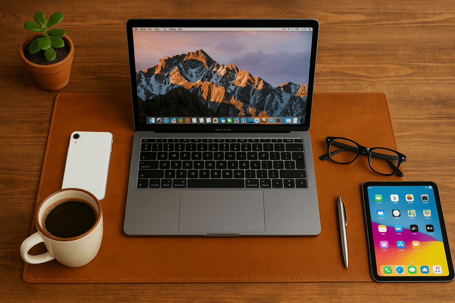 Leather Desk Mat (97 cm X 40 cm) Tan Bouletta