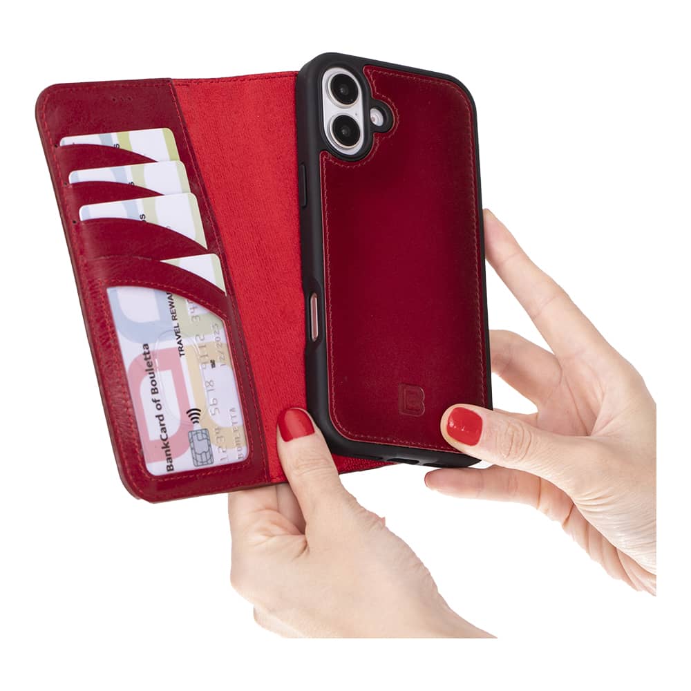 Leather iPhone 16 Detachable Wallet Case Bouletta