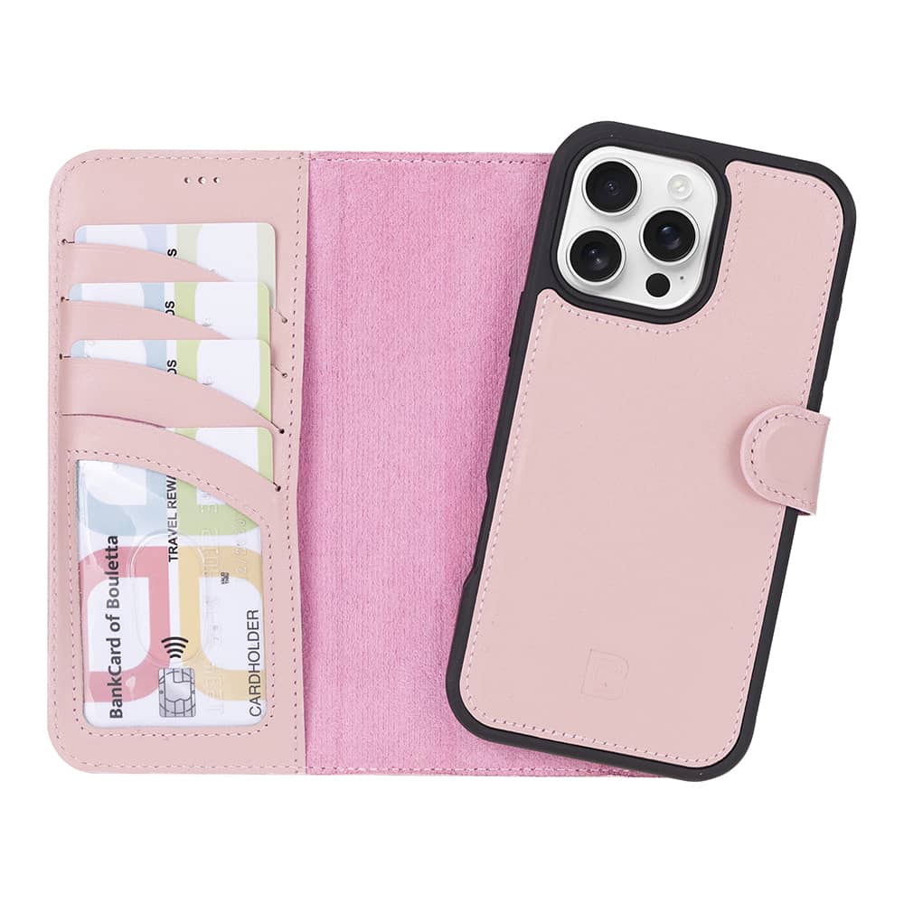 Leather iPhone 16 Pro Detachable Wallet Case Bouletta