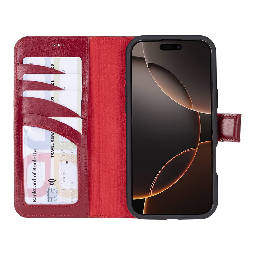 Leather iPhone 16 Pro Detachable Wallet Case Bouletta