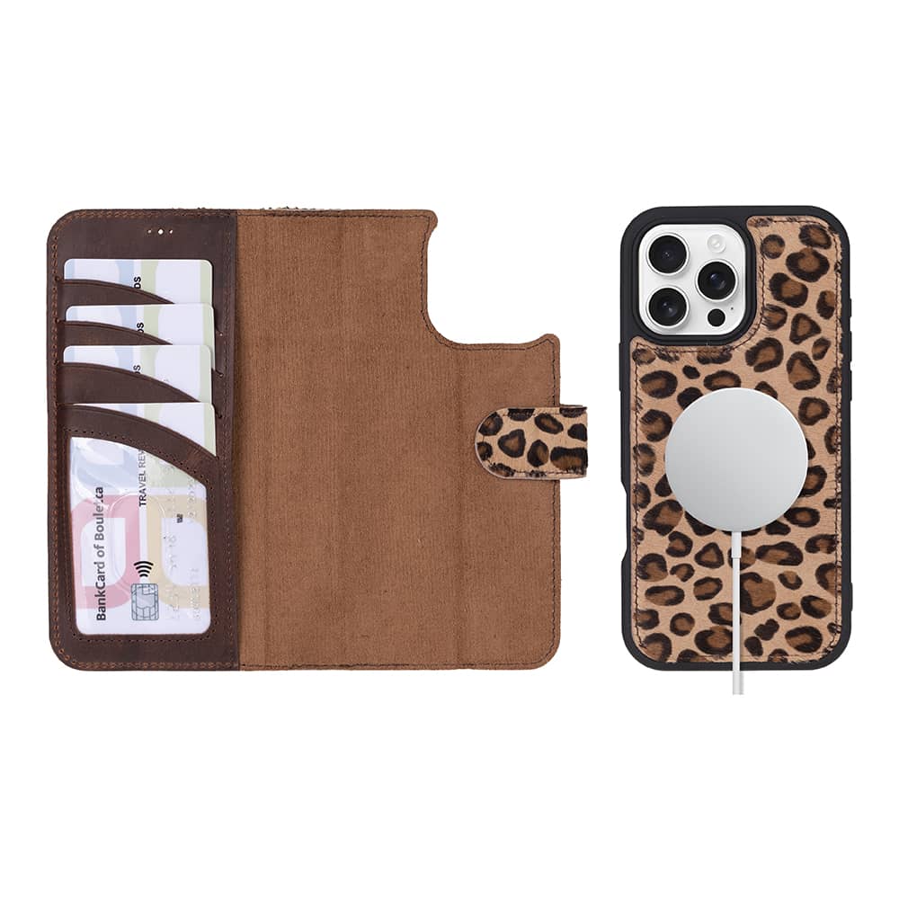 Leather iPhone 16 Pro Detachable Wallet Case Bouletta