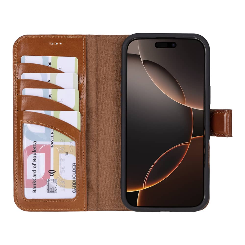 Leather iPhone 16 Pro Detachable Wallet Case Bouletta